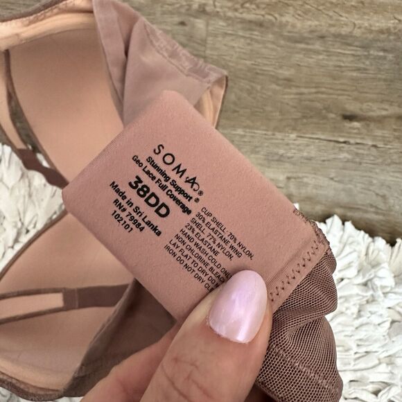 Soma Stunning Support Geo Lace Full Coverage Bra 38DD - Picture 3 of 4